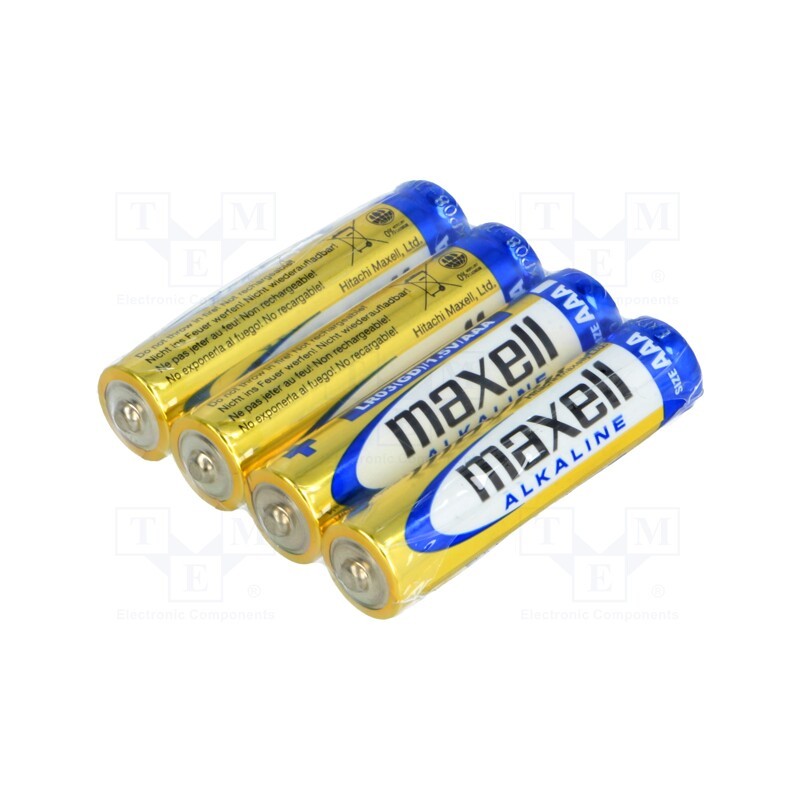10 set : LR03 MAXELL S4 - Battery: alkaline, 1.5V, AAA, non-rechargeable, Ø10.5x44.5mm