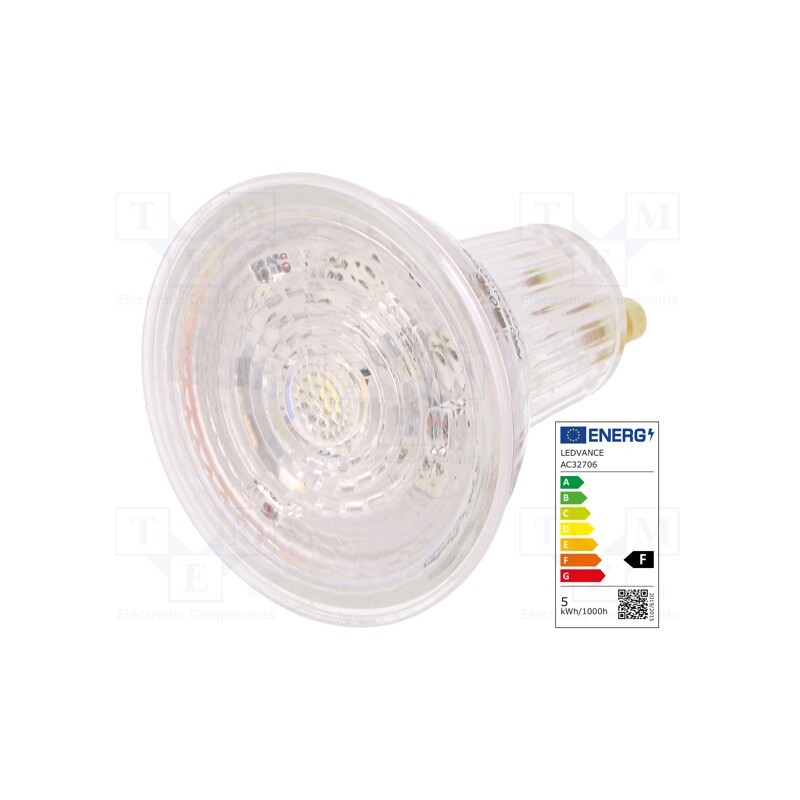 10 pcs : 4058075817715 - LED lamp, cool white, GU10, 230VAC, 350lm, P: 4.8W, 36°, 6500K