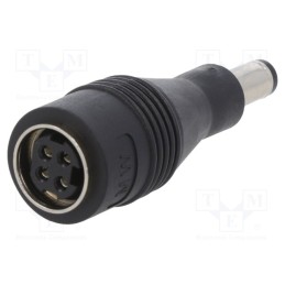 10 pcs : DC PLUG-R7BF-P1J - Adapter, Plug: straight, Input: KYCON KPJX-CM-4S, Out: 5,5/2,1