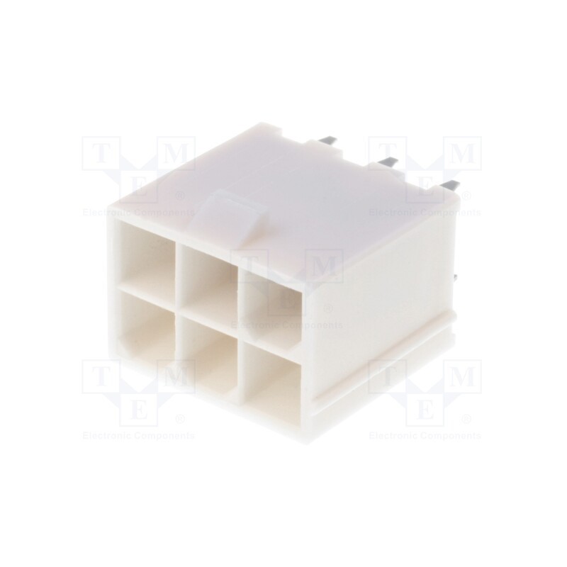 10 pcs : 39288060 - Socket, wire-board, male, Mini-Fit Jr, 4.2mm, PIN: 6, THT, 9A, tinned