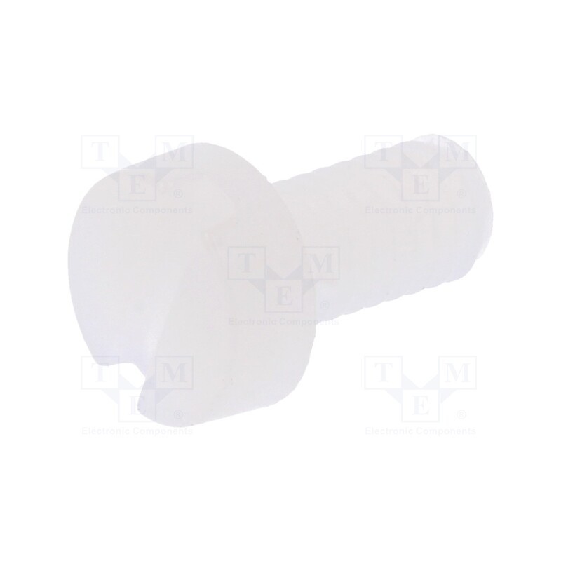 50 pcs : 8G201M4X08 - Screw, M4x8, 0.7, Head: cheese head, slotted, 1,3mm, polyamide
