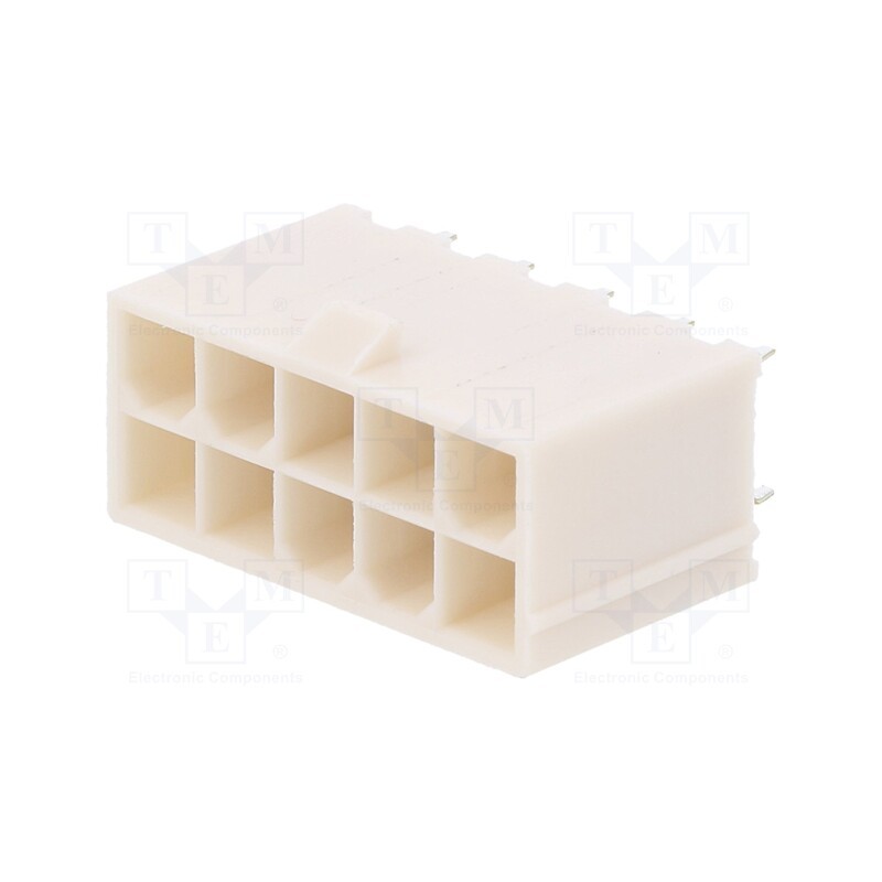 10 pcs : 39288100 - Socket, wire-board, male, Mini-Fit Jr, 4.2mm, PIN: 10, THT, 9A