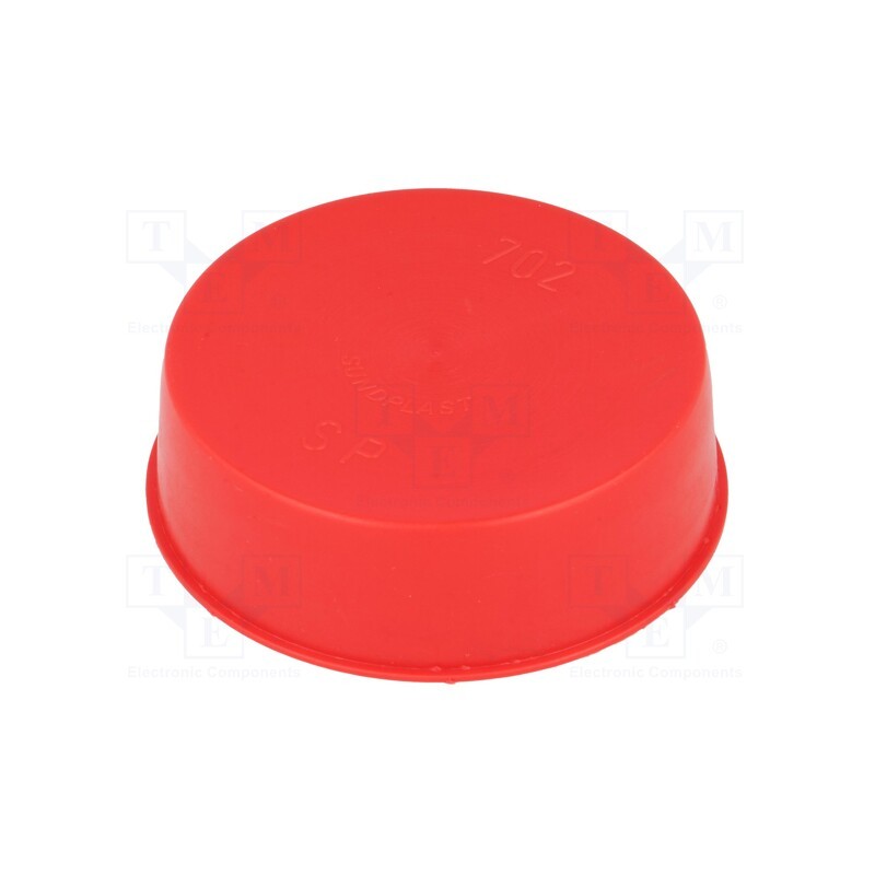 50 pcs : 14730 -AS - Plugs, Body: red, Out.diam: 84.5mm, H: 17.6mm, Mat: LDPE, push-in
