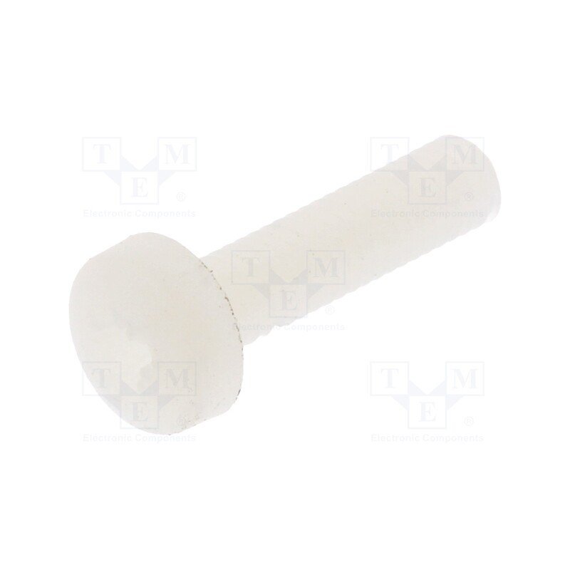 50 pcs : 8G205M3X12 - Screw, M3x12, 0.5, Head: cheese head, Pozidriv, 0,8mm, polyamide