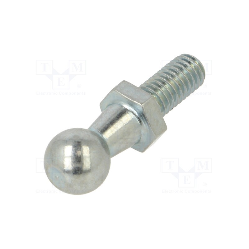 10 pcs : 92989 - Mounting element for gas spring, Mat: zinc plated steel, 10mm