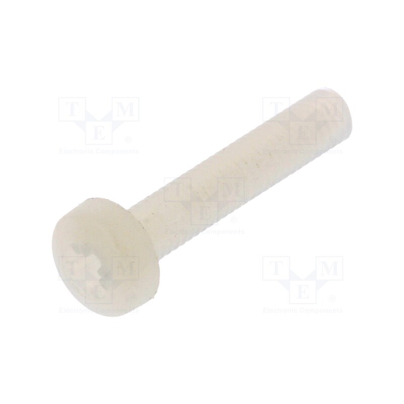 50 pcs : 8G205M3X16 - Screw, M3x16, 0.5, Head: cheese head, Pozidriv, 0,8mm, polyamide