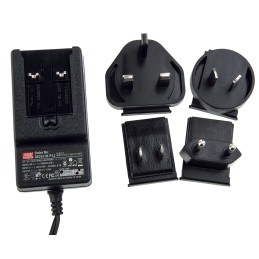 1 pcs - MEAN WELL 24W Plug-In AC/DC Adapter 18V dc Output, 1.33A Output