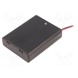 10 pcs : SBH-441AS - Holder, AAA,R3, Batt.no: 4, cables, black, 150mm, with switch