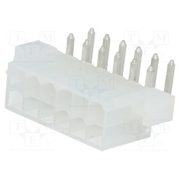 10 pcs : 39291128 - Socket, wire-board, male, Mini-Fit Jr, 4.2mm, PIN: 12, THT, holders