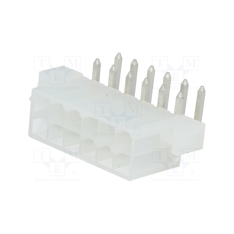 10 pcs : 39291128 - Socket, wire-board, male, Mini-Fit Jr, 4.2mm, PIN: 12, THT, holders