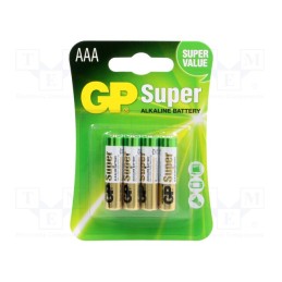 10 set : 24A-F4W B4 - Battery: alkaline, 1.5V, AAA, non-rechargeable, 4pcs.