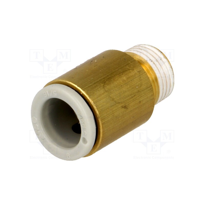 10 pcs : KQ2S08-01AS - Push-in fitting, threaded,straight, -1÷10bar, brass, -5÷60°C