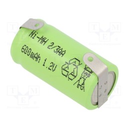 10 pcs : J-2/3AA600 BLADE - Re-battery: Ni-MH, 2/3AA, 1.2V, 600mAh, soldering lugs
