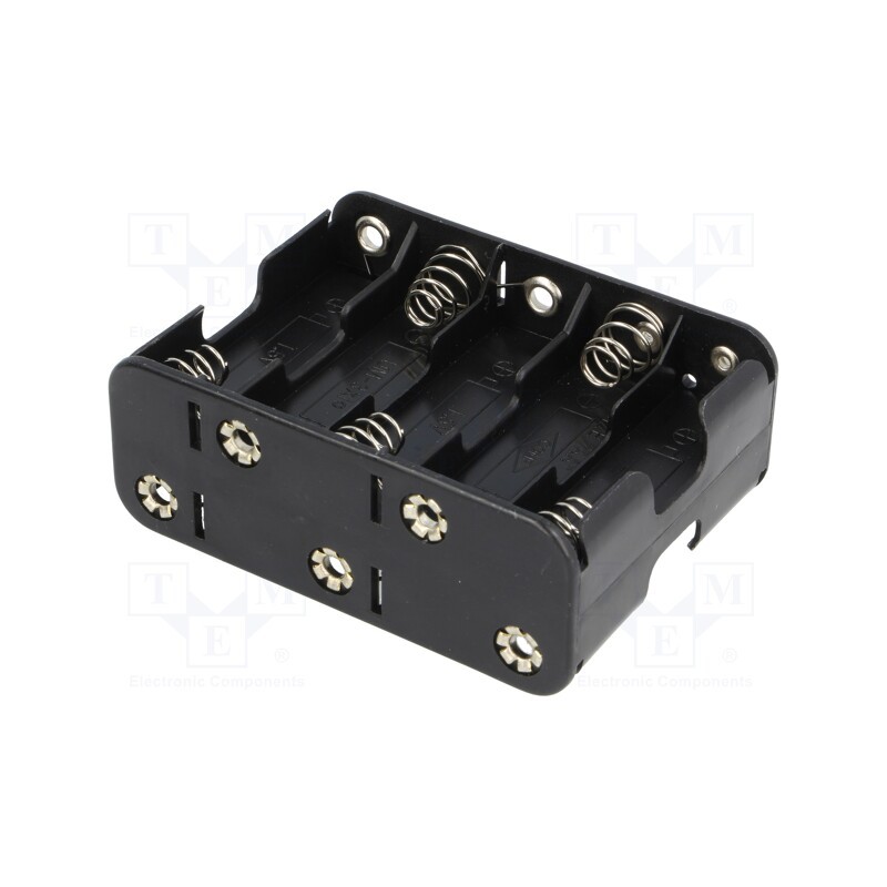 10 pcs : BH-3103B - Holder, AA,R6, Batt.no: 10, 6F22 type, black