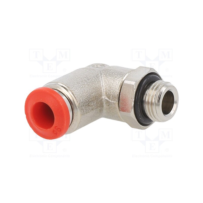 10 pcs : 50116 6-1/8 - Push-in fitting, angled, -0.99÷20bar, nickel plated brass