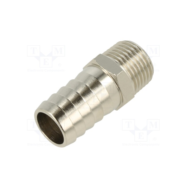 10 pcs : 3040 20-1/2 - Push-in fitting, connector pipe, nickel plated brass, 20mm