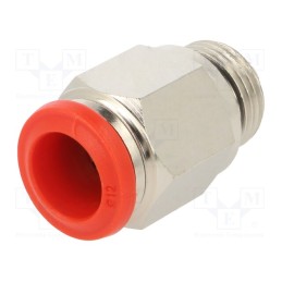 10 pcs : 50020 12-3/8 - Push-in fitting, straight, -0.99÷20bar, nickel plated brass