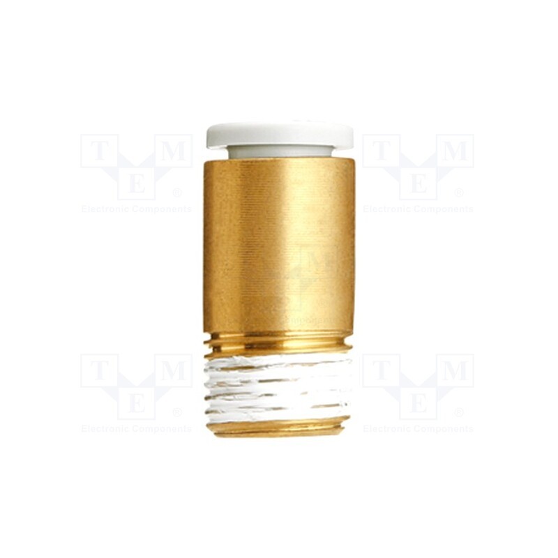 10 pcs : KQ2S08-02AS - Push-in fitting, threaded,straight, -1÷10bar, brass, -5÷60°C