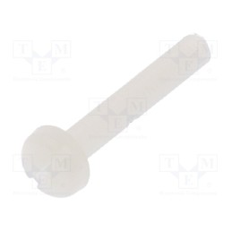 50 pcs : 8G204M2.5X16 - Screw, M2.5x16, 0.45, Head: cheese head, slotted, 0,7mm, polyamide