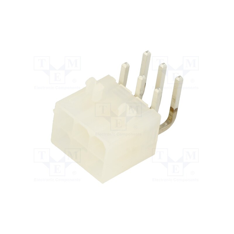5 pcs : 39301061 - Socket, wire-board, male, Mini-Fit Jr, 4.2mm, PIN: 6, THT, PCB snap
