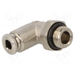 10 pcs : 57116 4-1/8 - Push-in fitting, angled, -0.99÷20bar, nickel plated brass