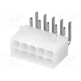 10 pcs : 39301100 - Socket, wire-board, male, Mini-Fit Jr, 4.2mm, PIN: 10, THT, PCB snap