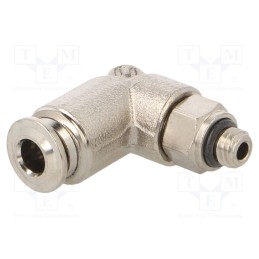 10 pcs : 57116 4-M5 - Push-in fitting, angled, -0.99÷20bar, nickel plated brass