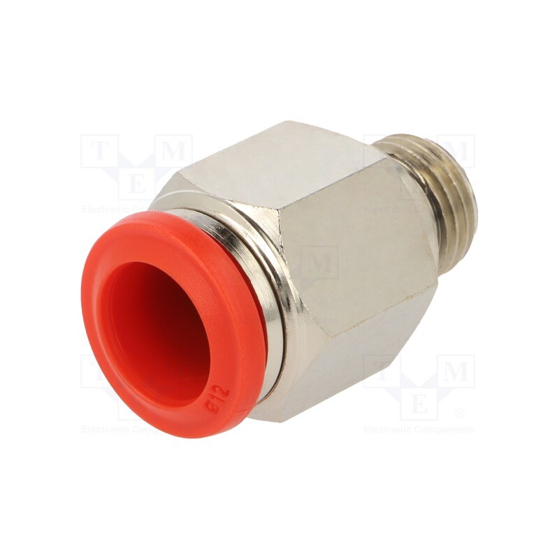 10 pcs : 50020 12-1/4 - Push-in fitting, straight, -0.99÷20bar, nickel plated brass