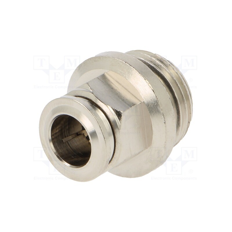 10 pcs : 57020 10-1/2 - Push-in fitting, straight, -0.99÷20bar, nickel plated brass