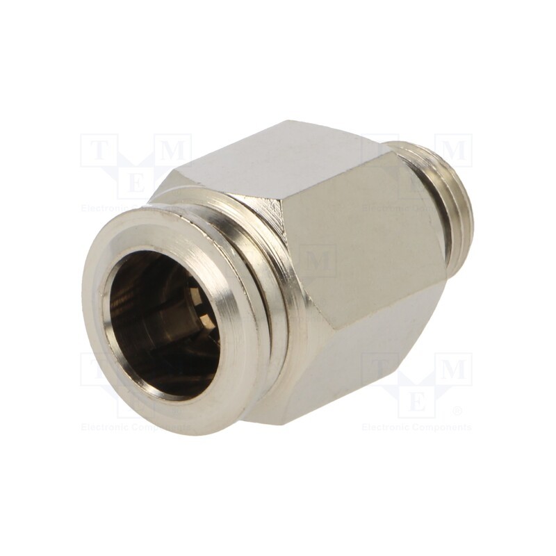 10 pcs : 57020 12-1/4 - Push-in fitting, straight, -0.99÷20bar, nickel plated brass