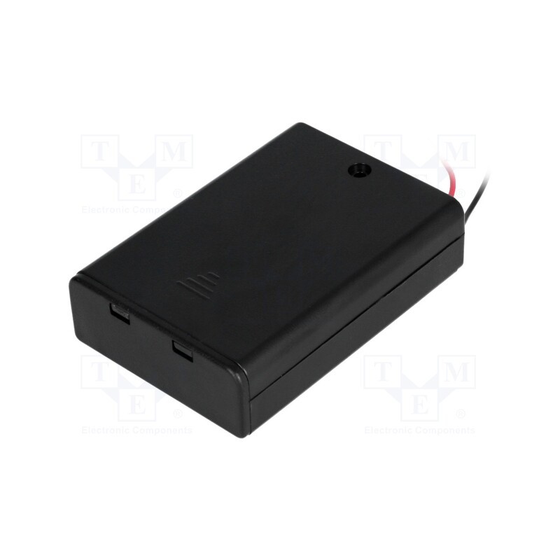 10 pcs : SBH-331-AS - Holder, AA,R6, Batt.no: 3, cables, black, 150mm, with switch