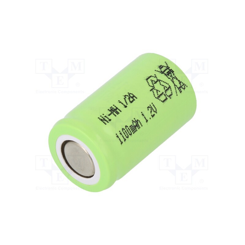 10 pcs : J-1/2A1100 - Re-battery: Ni-MH, 1/2A, 1.2V, 1100mAh, Ø16.3x27.4mm