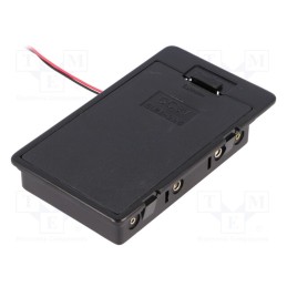 10 pcs : SBH-361A - Holder, AA,R6, Batt.no: 6, cables, black, 150mm