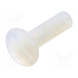 50 pcs : 8G202M4X15 - Screw, M4x15, 0.7, Head: countersunk, slotted, 1,3mm, polyamide