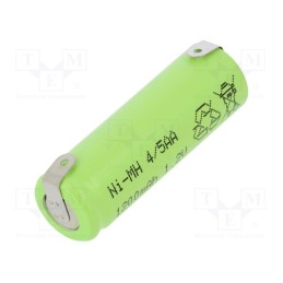10 pcs : J-4/5AA1200 BLADE - Re-battery: Ni-MH, 4/5AA, 1.2V, 1200mAh, soldering lugs