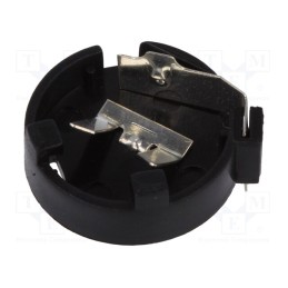 50 pcs : DS1092-15-B6P-C - Socket, CR1220,DL1220, Batt.no: 1, horizontal,THT, H: 5.5mm, black