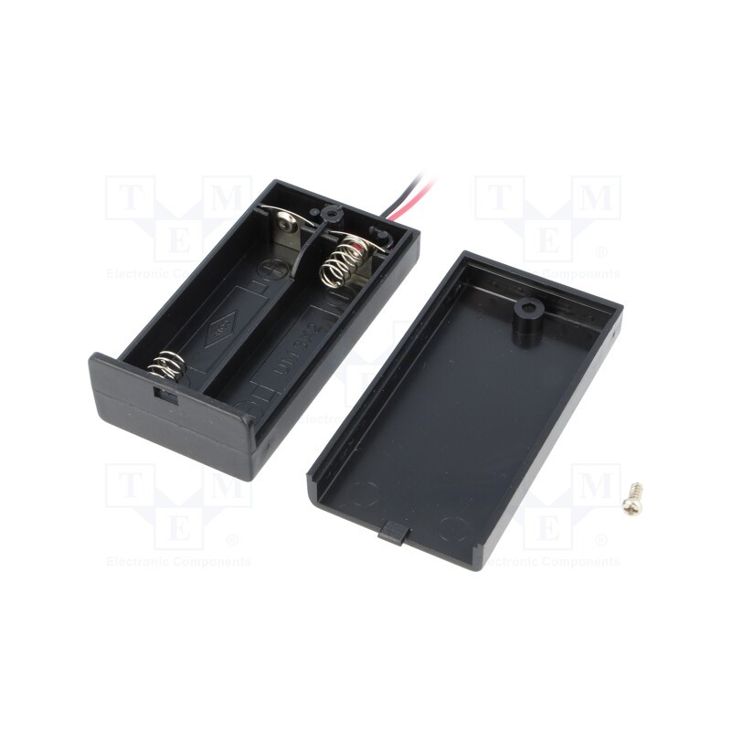 10 pcs : 2490 - Holder, AA,R6, Batt.no: 2, on panel, leads 150mm