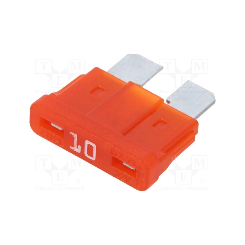 10 pcs : 340227 - Fuse: fuse, 10A, 32VDC, automotive, 19.3mm, tin alloy