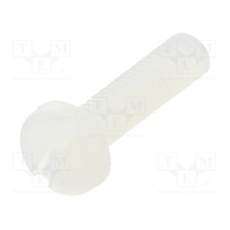 50 pcs : 8G204M3X12 - Screw, M3x12, 0.5, Head: cheese head, slotted, 0,9mm, polyamide