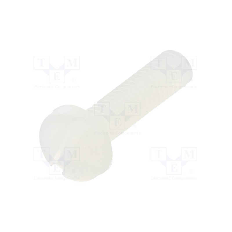 50 pcs : 8G204M3X12 - Screw, M3x12, 0.5, Head: cheese head, slotted, 0,9mm, polyamide