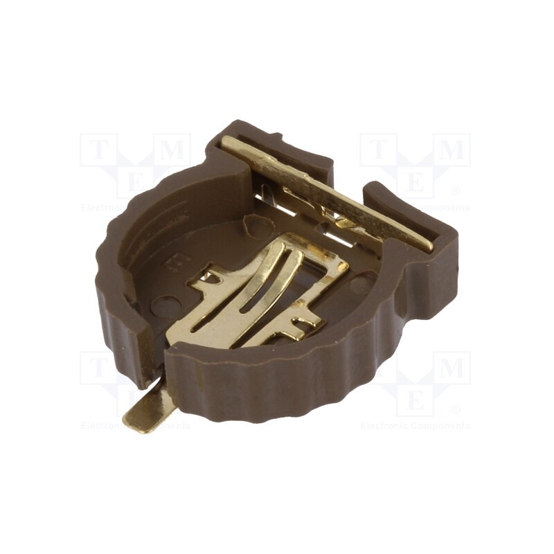 50 pcs : DS1092-12-N8S - Socket, CR1220,DL1220, Batt.no: 1, horizontal,SMT, H: 4.3mm, black