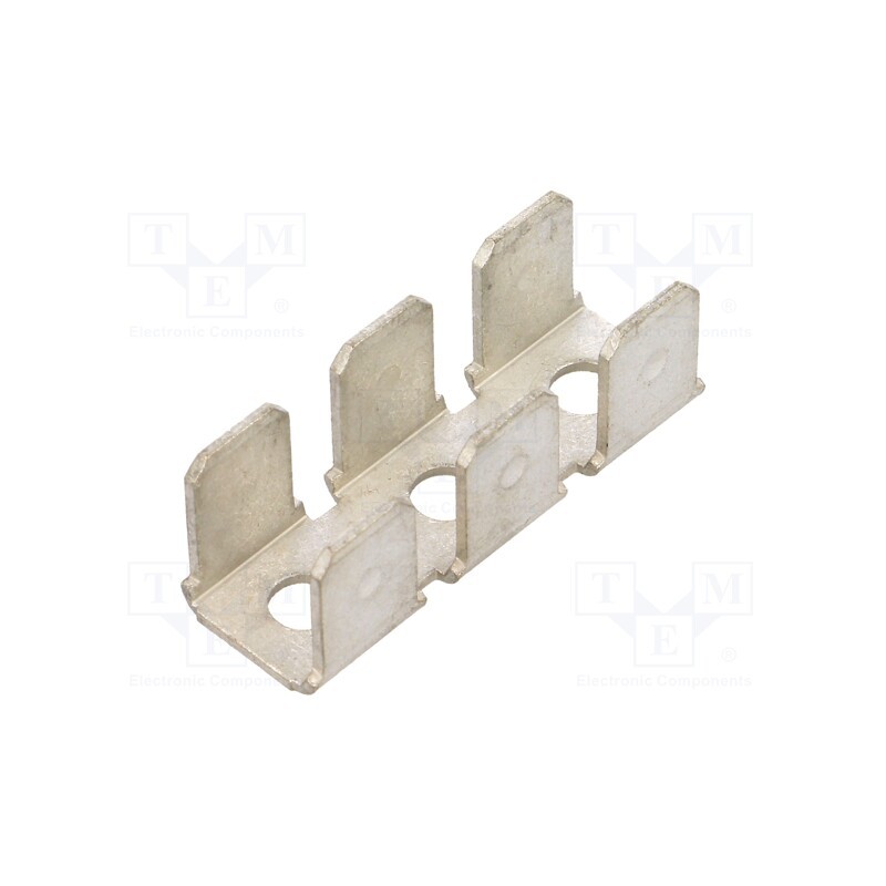 10 pcs : 41482 - Terminal: flat, 6.3mm, 0.8mm, male, M3, 6x terminal,double, screw