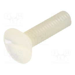 50 pcs : 8G202M4X16 - Screw, M4x16, 0.7, Head: countersunk, slotted, 1,3mm, polyamide