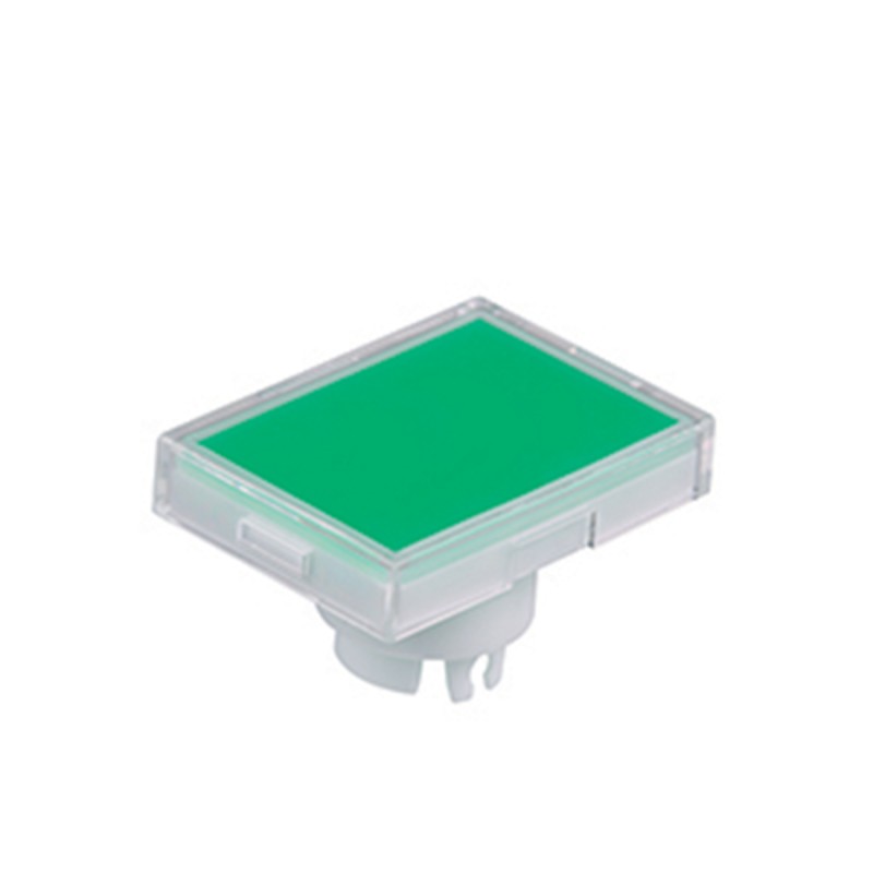 1 pcs - NKK Switches Green/Clear Push Button Cap for Use with YB Series Pushbuttons, 21 x 15 x 12.2mm