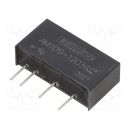 10 pcs : AM1DS-1203SJZ - Converter: DC/DC, 1W, Uin: 10.8÷13.2V, Uout: 3.3VDC, Iout: 303mA