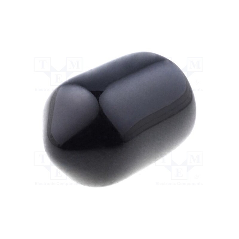 100 pcs : FIX-VCP06008-BK - Cap, Body: black, Øint: 6mm, Mat: PVC Soft, L: 8mm, Wall thick: 1mm
