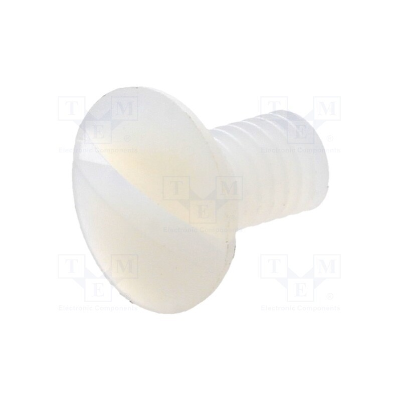 50 pcs : 8G203M4X08 - Screw, M4x8, 0.7, Head: countersunk, slotted, 1,3mm, polyamide