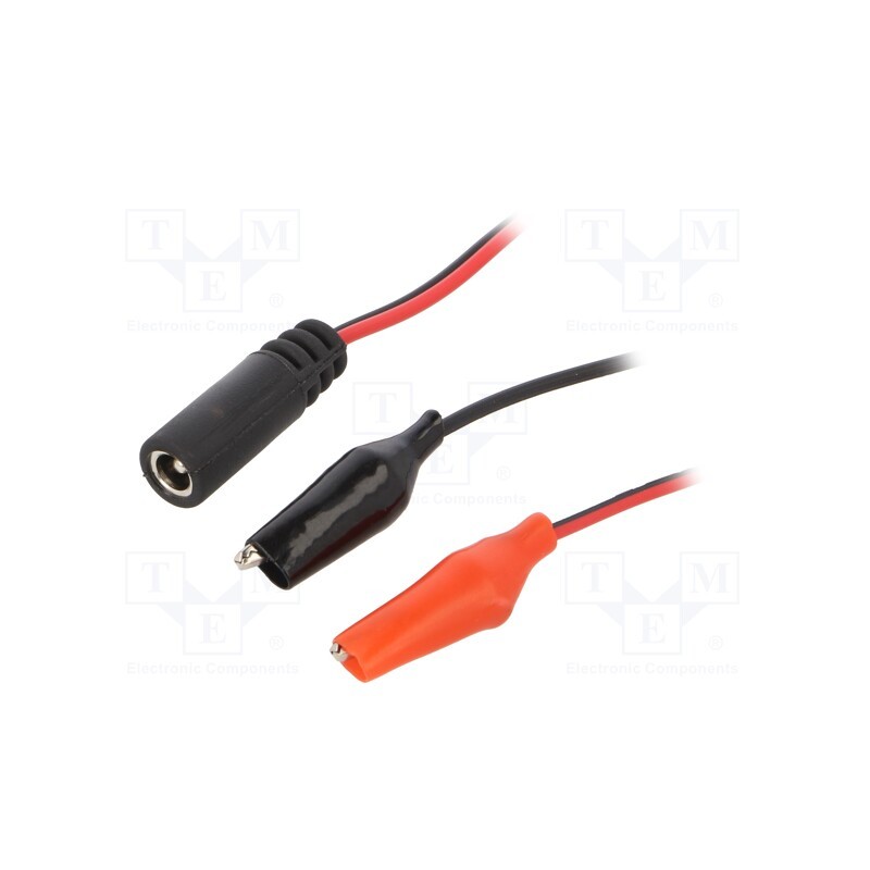 10 pcs : CABLE-1/CL - Transition: adapter, Out: insulated crocodile clip, 0.3m