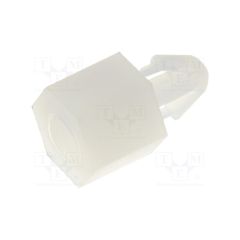 50 pcs : FIX-MAE-5TV - PCB distance, polyamide, L: 5mm, natural, Spanner: 5.5mm, Pitch: 0.5