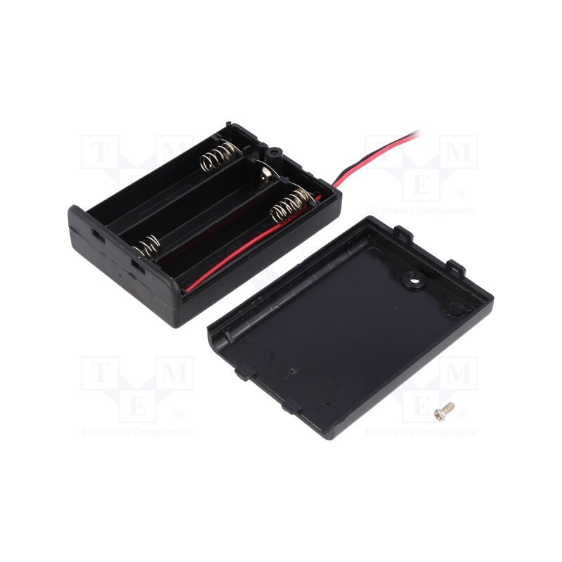 10 pcs : 2487 - Holder, AA,R6, Batt.no: 3, on panel, leads 150mm